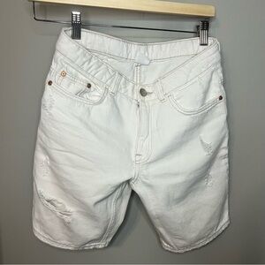 Zara White Jean Shorts for Men
